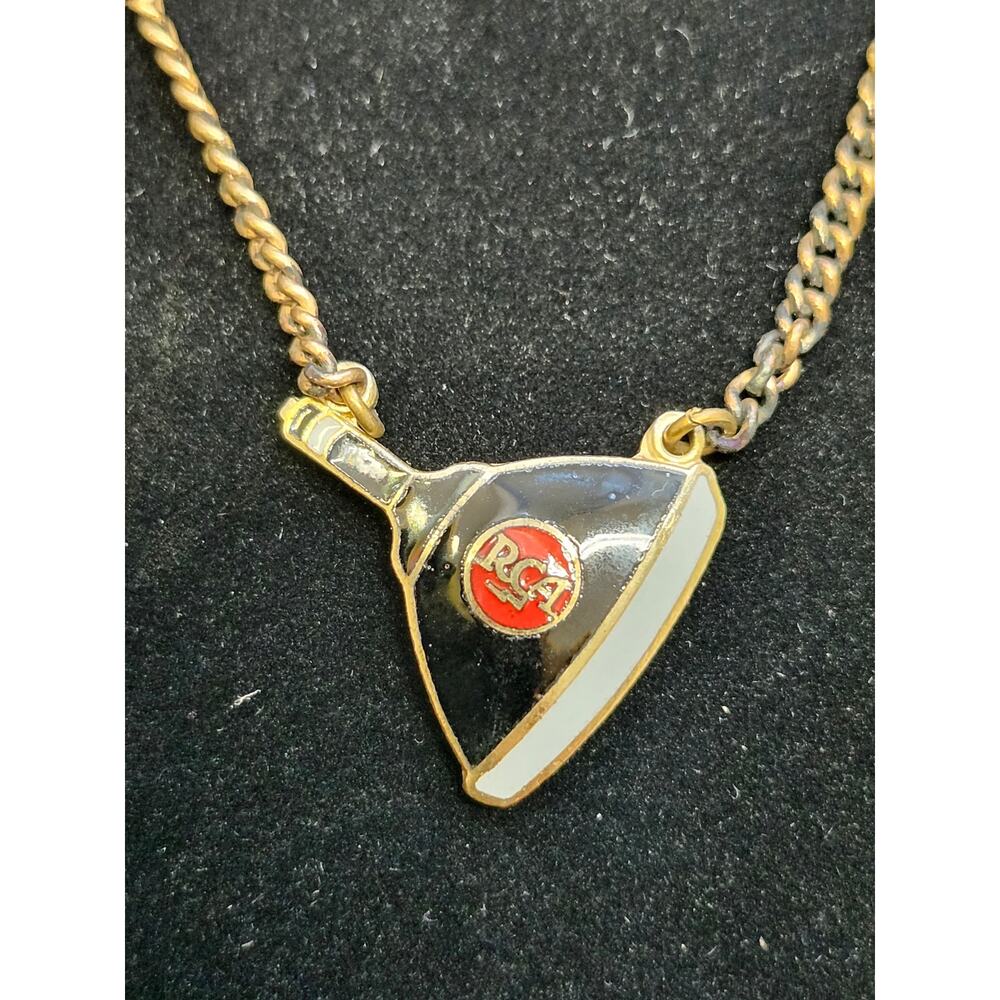 Vintage 1950s Color Enamel RCA TV Tube Salesman Gold Tone Tie Bar Clasp